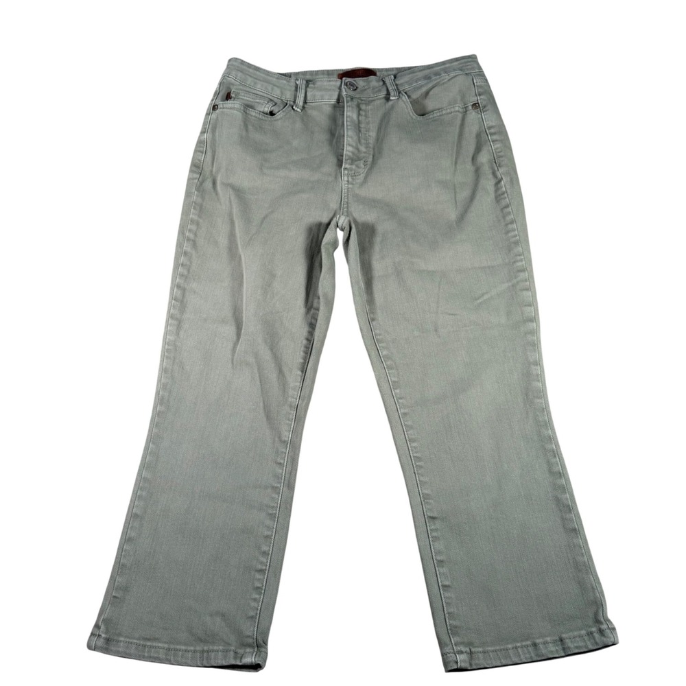 Judy Blue Garment Dyed Cropped Pants Women 13/31 (FITS 31x21) Green JB78113-C